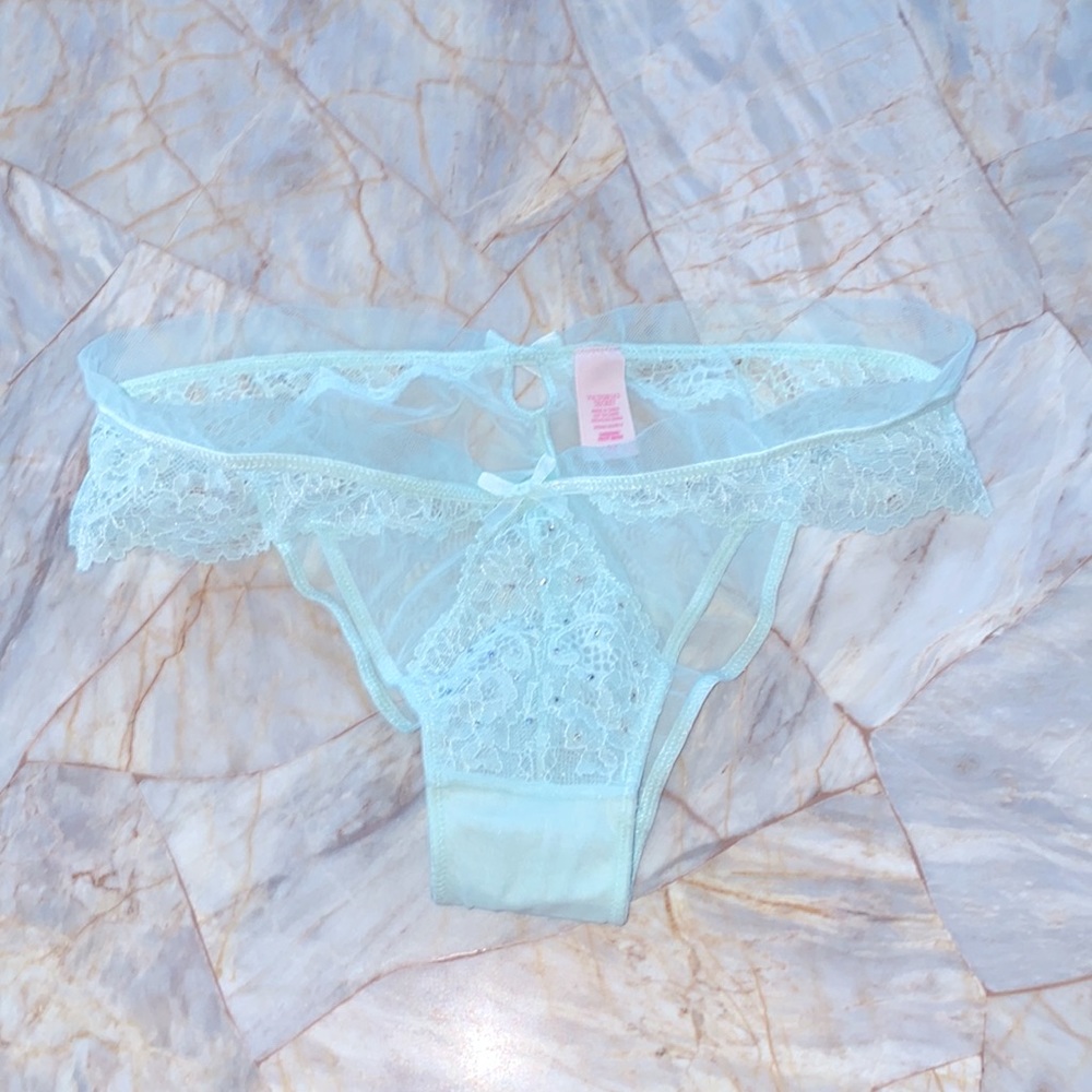 New Rare VS Darling Cheekini Bikini Panty Size Small Light Green